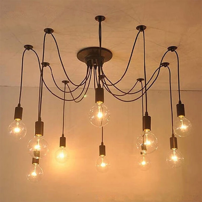 الحديثة بسيطة متعددة الرؤوس لتقوم بها بنفسك الثريا الملونة شبكة العنكبوت الثريا النمط الصناعي Diniht للمطبخ مزرعة غرفة المعيشة #2