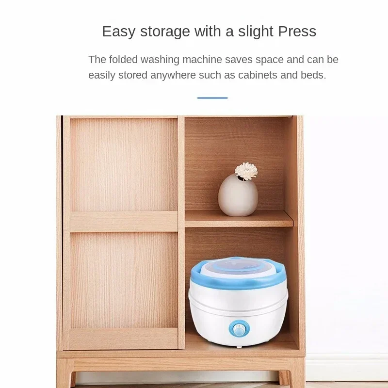 Hot SalesCompact Travel Washing Machine Portable Folding Mini Laundry Washer Household Use Small Semi-automatic Clothes Washer 2