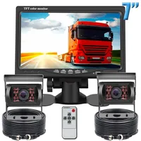 Sistema de visión nocturna con cámara de respaldo Dual, Monitor de visión trasera HD de 7 pulgadas para autocaravana, camión y autobús