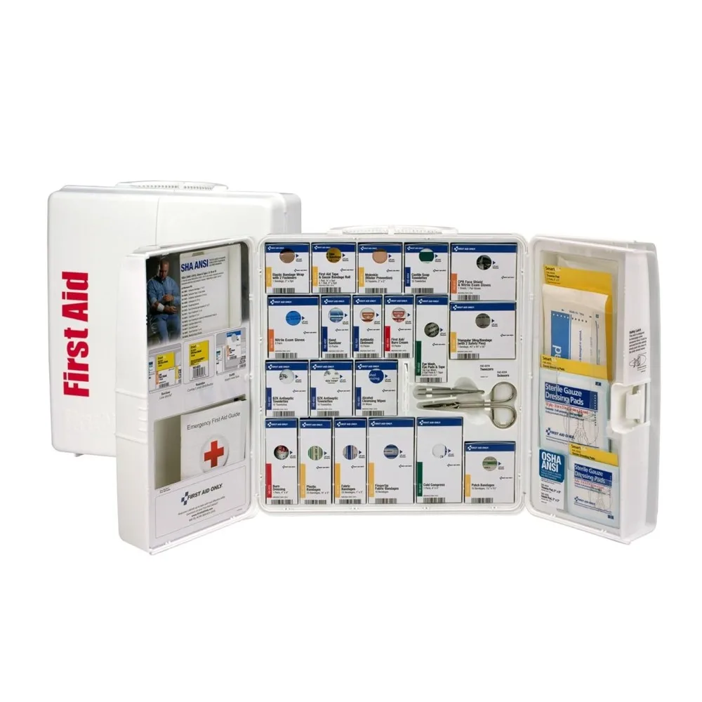 

First Aid Only 90580 50-Person SmartCompliance OSHA First Aid Cabinet for Businesses, Large Plastic First Aid Cabinet Without Me