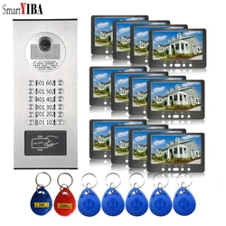 4-12Units Building Door Intercom Apartment Video Door Phone Home Intercom for Villa and Private House IR Day Night Vision