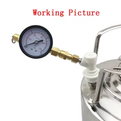 Kogelslot Spunding Ventiel Overdrukklep Met Gauge 0-15psi Voor Home Brew Bier Brouwen Carbonator Apparatuur