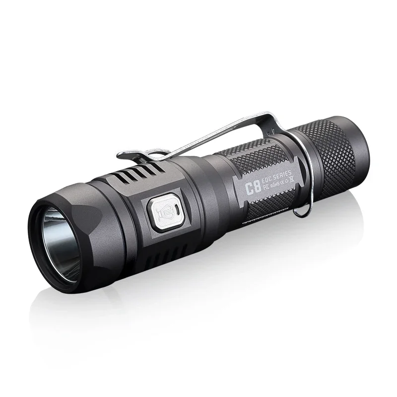 New JetBeam C8 PRO  LED Flashlight  1200LM Max 230M AdjustableFlashlight with 18650 Battery for Camping Hunting