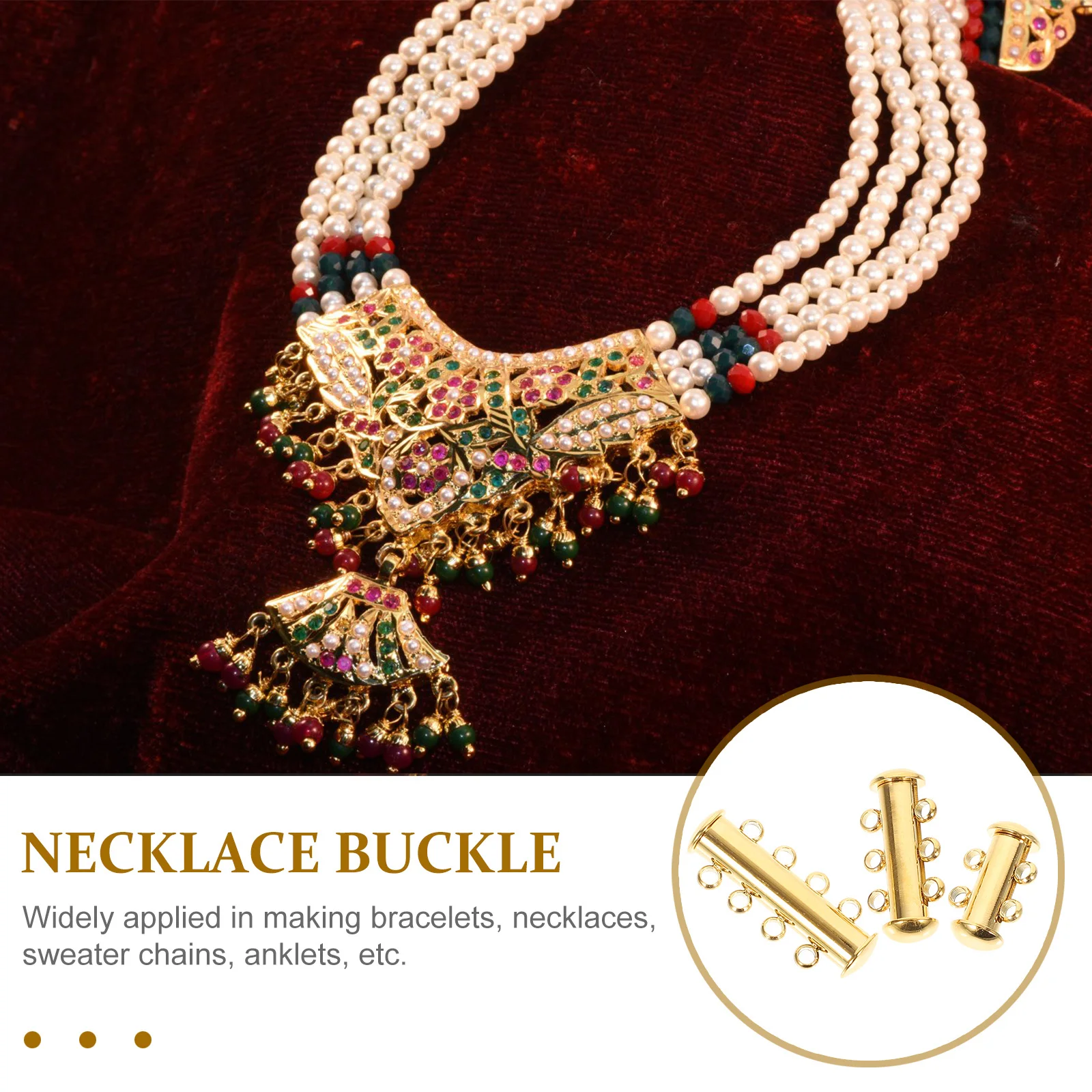 HAWILLOSCH 3 قطعة قلادة من الفولاذ المقاوم للصدأ المشبك Detangler موصل ل أساور Charms المعلقات الطبقات مجوهرات مفتاح هوك