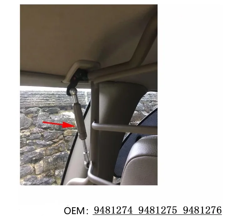 Suportes do gás para a divisória do tronco, barreira da guarda do cão, apoio do amortecedor da malha, V70, XC70, 2000-2007, 9481274, 9481275, 9481276