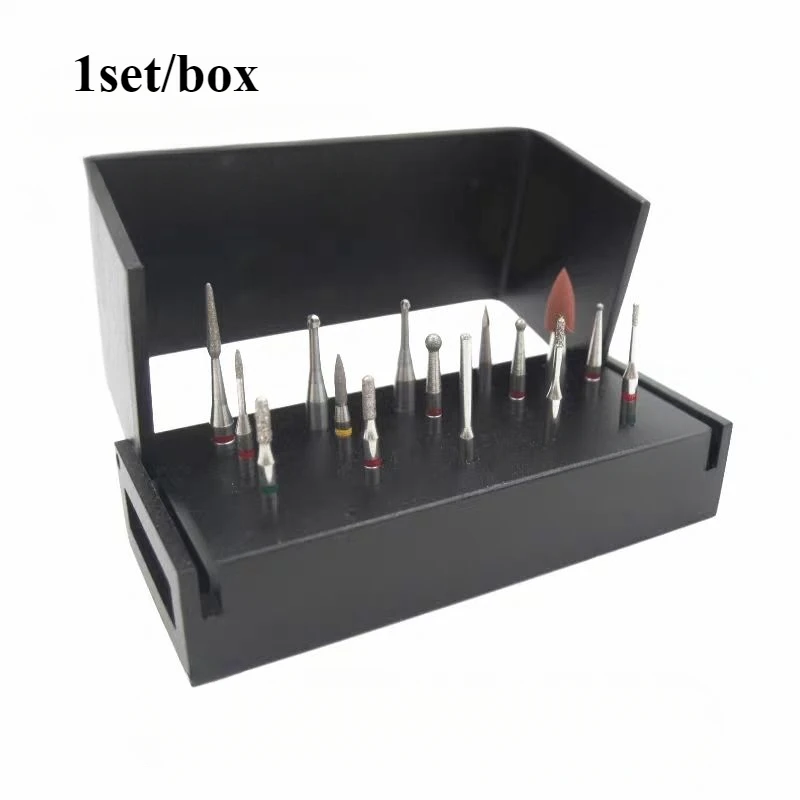 1set Dental Full Crown Reserve Dental Inlay Needle Set Aluminum Alloy Sterilization Box High Speed Drill Dentist Dentistry Tools