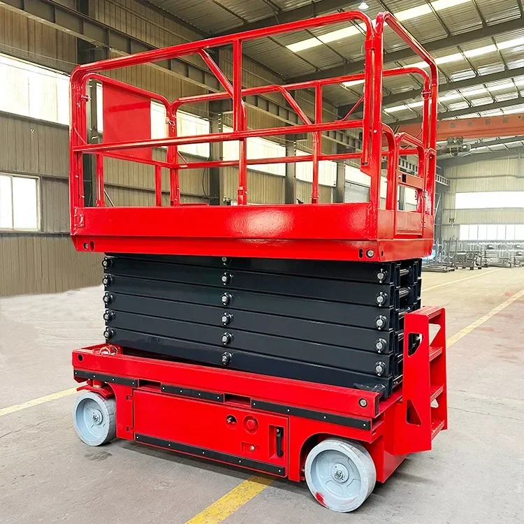 Battery Electric Mini Manlift Elevator Work Lift Platform Hydraulic Indoor Scissor Lifts