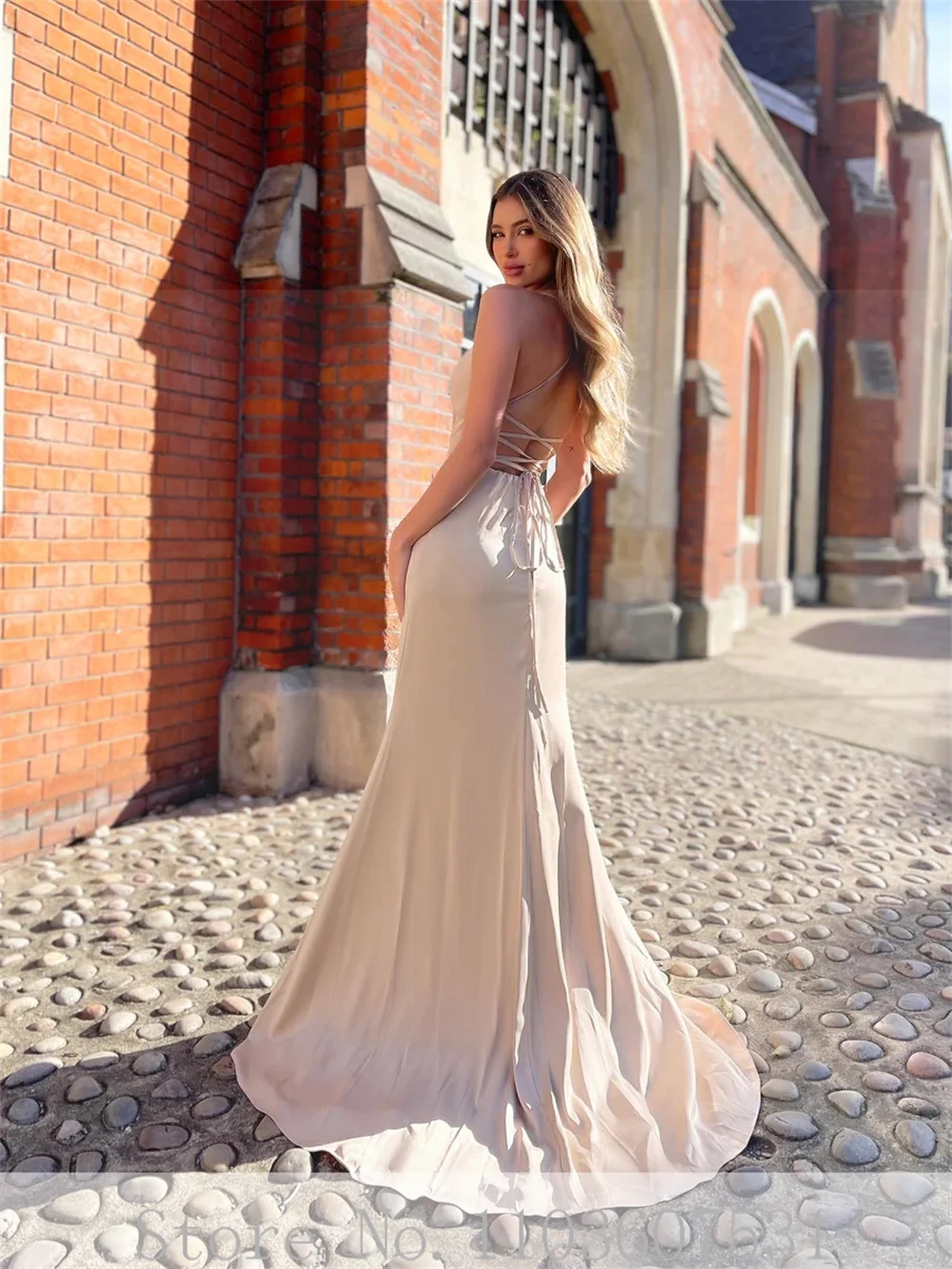 Simple Halter Satin Wedding Dress for Women Sexy Mermaid Court Lace up Backless Wedding Bridal Gown vestidos de novia