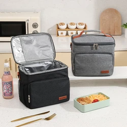 Bolsa de almuerzo térmica para el trabajo, bolsa de comida de gran capacidad, contenedor aislado, refrigerador portátil, mochila