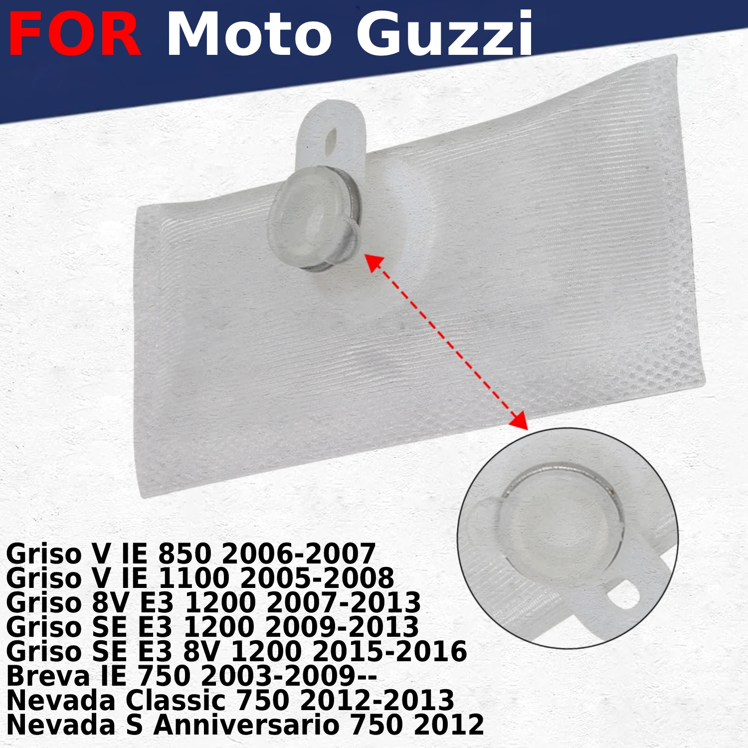 

Motorcycle Fuel Pump Filter Element Filter Screen for Moto Guzzi Griso V IE 850 1100 / SE E3 8V 1200 Breva IE 750 Nevada Classic