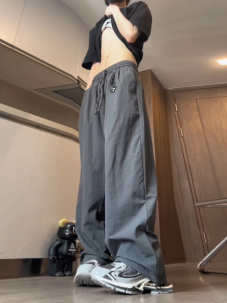 

Мужские летние тонкие брюки American Sle Qui Dry из ледяного шелка, повседневные спортивные прямые водонепроницаемые брюки для альпинизма, свободный крой