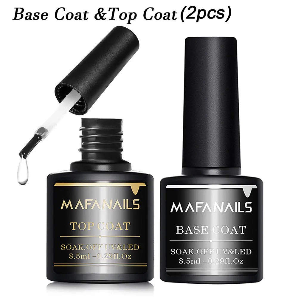 

Набор из 2 прозрачных гелевых топ- и базовых покрытий, не требующих снятия, стойкие, для УФ/LED-ламп, гель-лак для ногтей, 8,5 мл