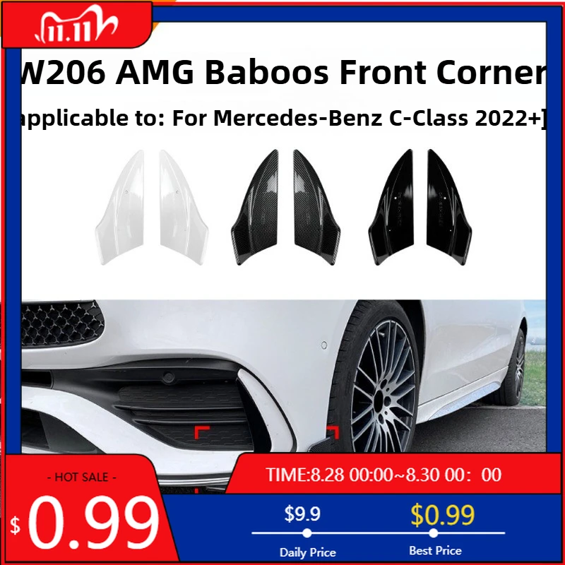 

Hot Ornaments For Mercedes Benz C-Class W206 AMG C260 43 200 Brabus 2022+ Brabus Front Bumper Corner Modification Accessorie Int