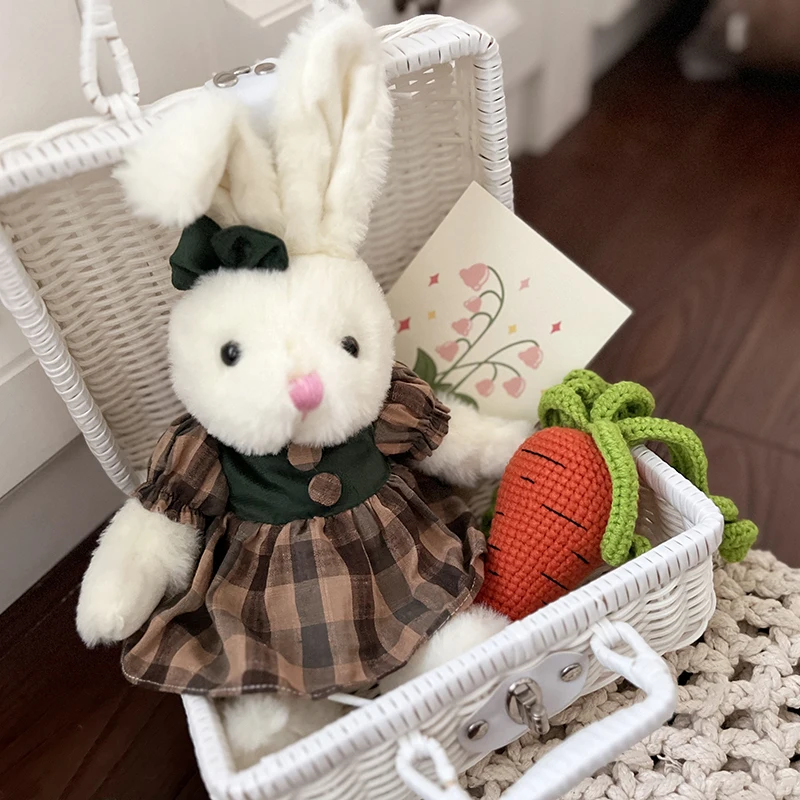 new Couple Little Rabbit Plush Toy Doll bunny with clothes Kid Doll Birthday Gifts kids Baby Accompany Toys Christmas gift