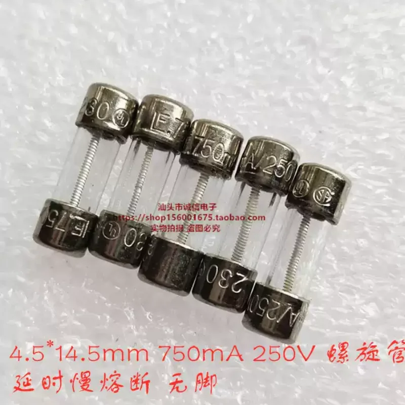 5-100PCS 0230.750 LF.750mA250VP fuse tube 4.5 * 14.5 5 * 15 750mA glass footless