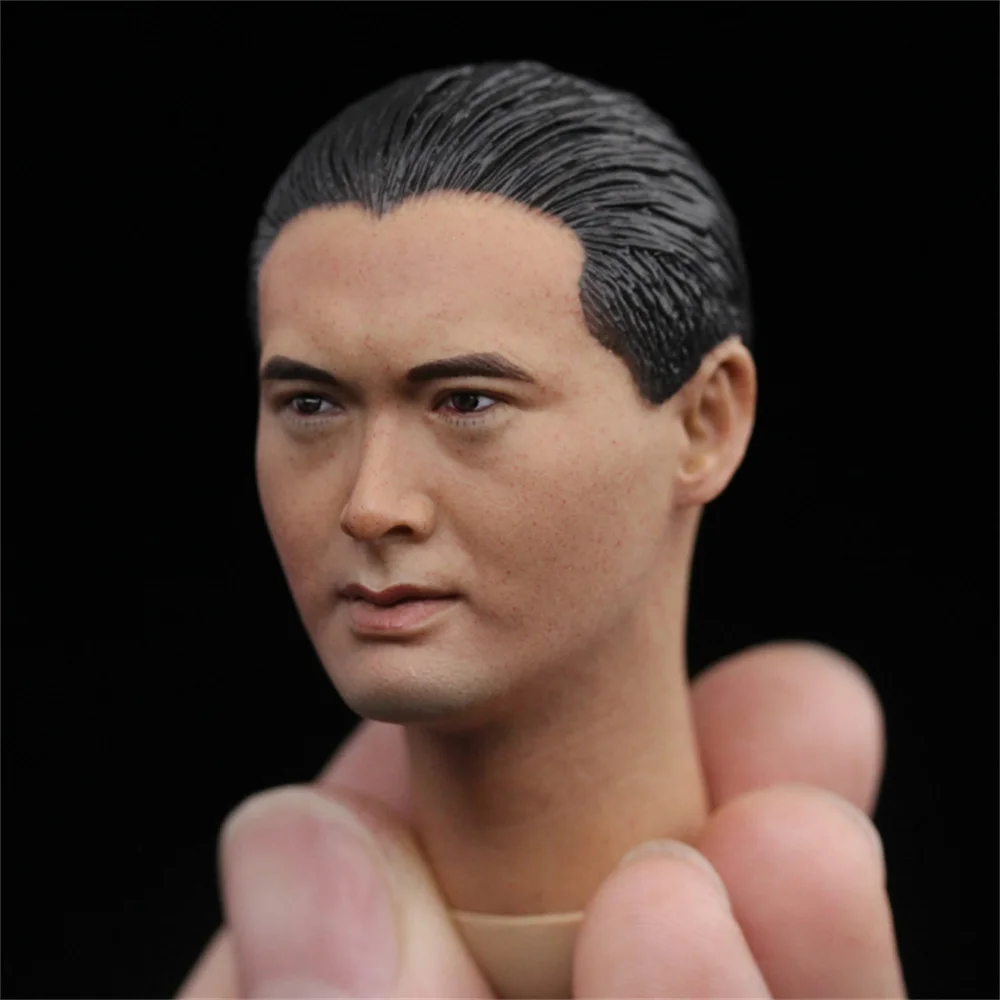 Chow Yun Fat Male Head Carving  Sculpt  Movie  Actor  1/6  Soldier   Model For 12'' Action Figure Body  Doll Collection