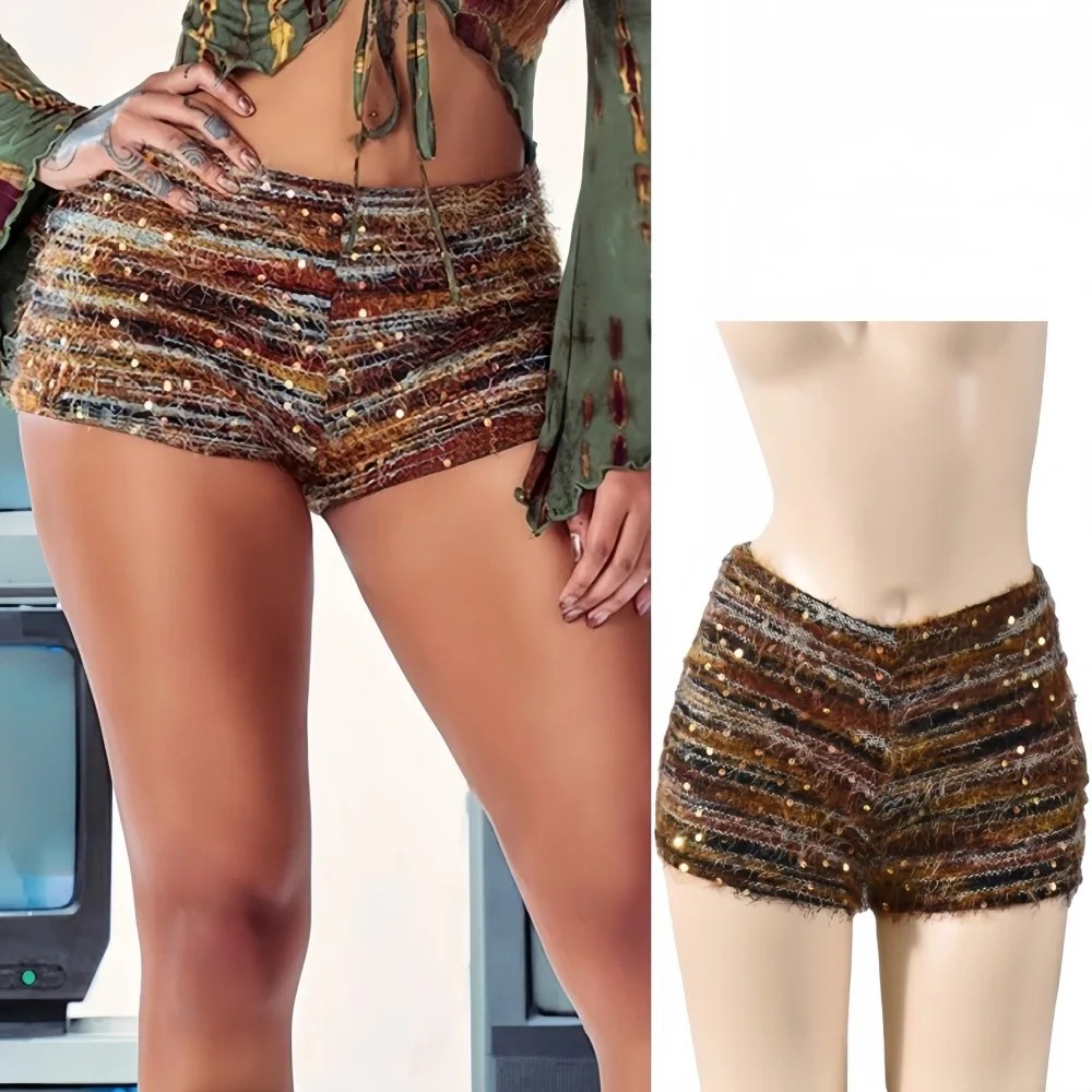 FAGADOER شتاء جديد موضة الترتر المرقعة Bodycon السراويل النساء كتلة اللون قطاع مرونة السراويل الإناث الشارع الشهير قيعان #1