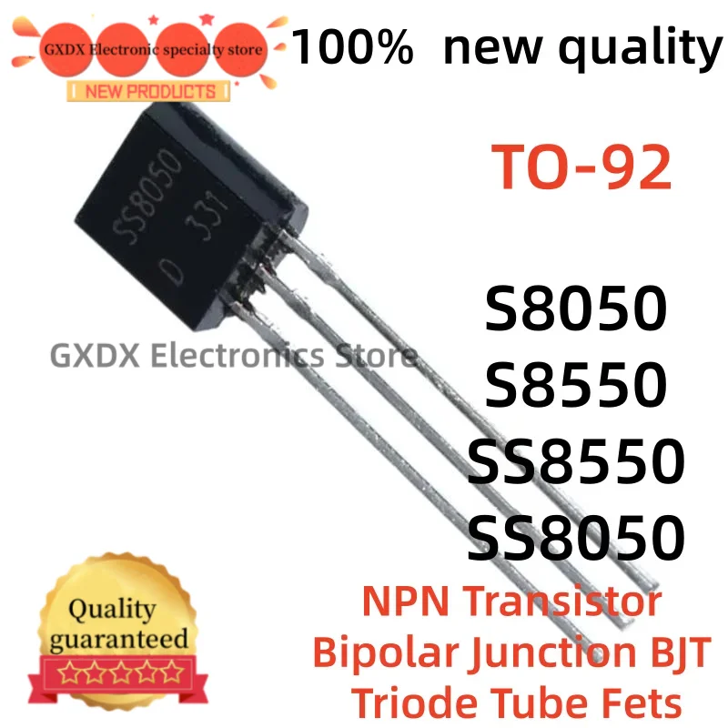 20-100Uds 100% nuevo quality S8050 S8550 SS8050 TO92 SS8550 NPN Transistor Bipolar Junction BJT Triode Tube Fets TO-92 0.5A 25V