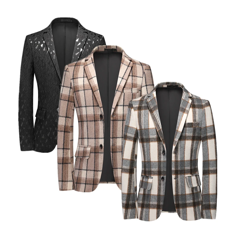 

Men's New Arrival Fall/Winter British Casual Oversized Checkered Suit Jacket