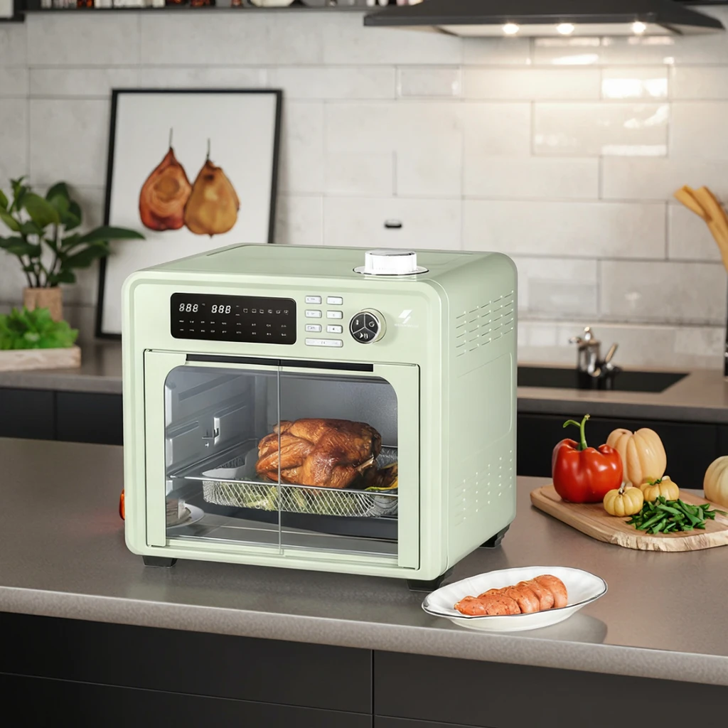 Big Volume Convection Oven Horno Freidora De Aire French Doors Digital Countertop Air Fryer Oven Combo With Visible Window