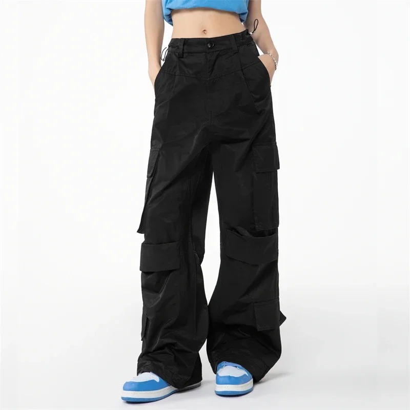 Multi-pocket Cargo Pants Womens Ladies Fashion Gothic Clothing Wide Fluid Pants Woman Trousers Youthful Women Baggy Sweatpants