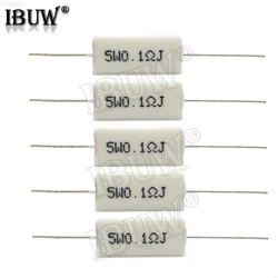 10Pcs 5W Cement Weerstand 0.1 ~ 10K Ohm 0.33R 1R 10R 100R 0.22 0.33 1 10 100 1K 10K Ohm Cement Weerstand