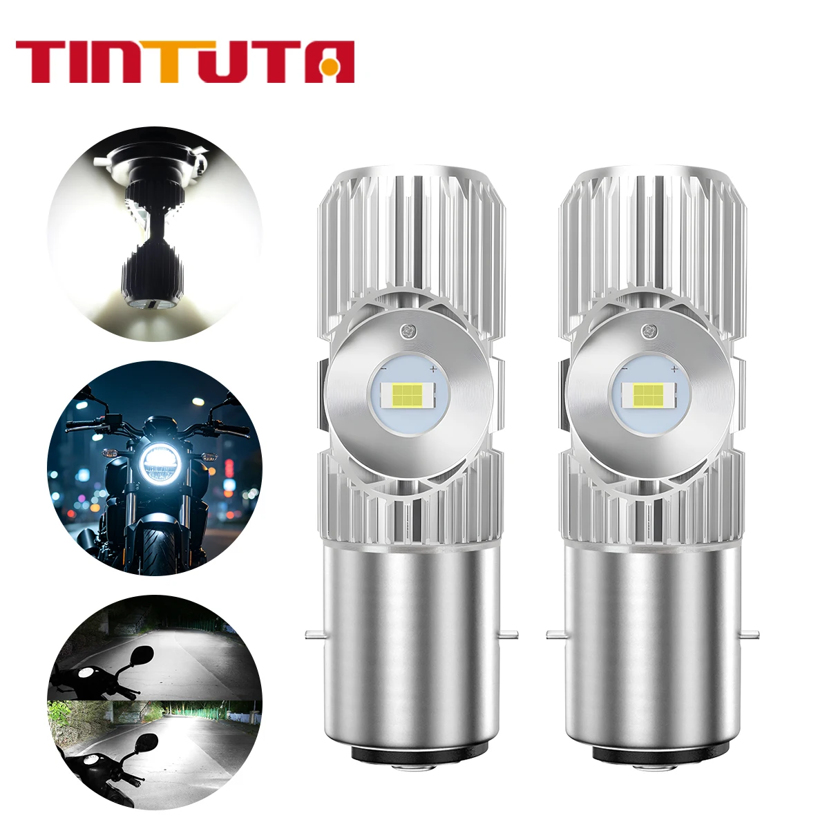 1pc H4 BA20D LED Bulbs Motorcycle Headlight 12V Fog Light Hi/Lo Beam Lamp 2SMD 3570 Chip DRL Running Lamp for Motorcycle