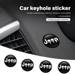 For Jeep 12pcs Car Key Emblem Stickers Auto Door Keyhole Logo Decals Patriot Renegade Wrangler JK JL Liberty Trailhawk