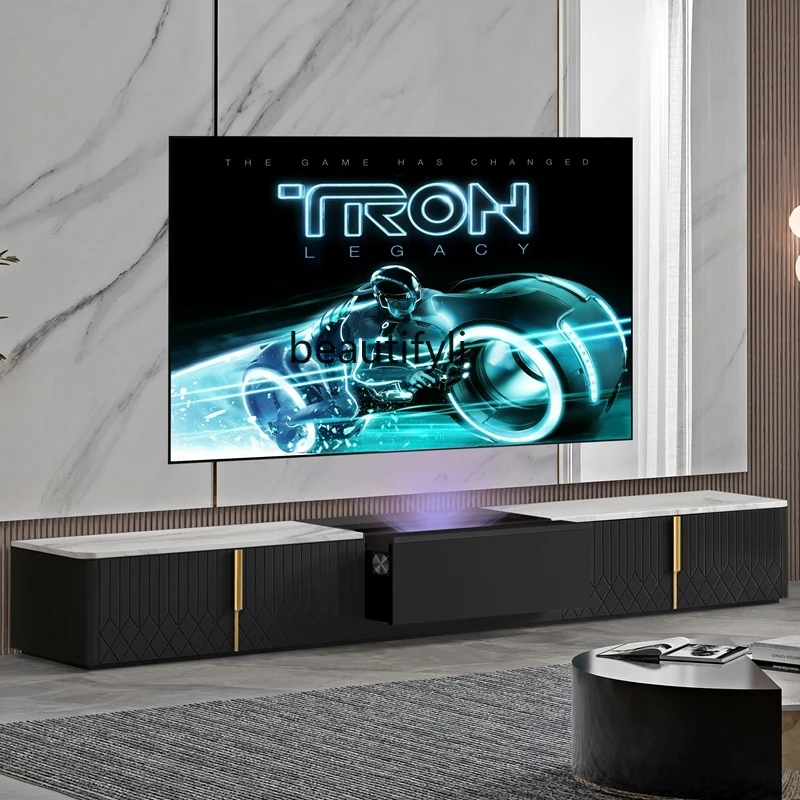 TV Floor Cabinet Electric Smart Retractable Tray Automatic Front and Rear Projector Machine Cabinet