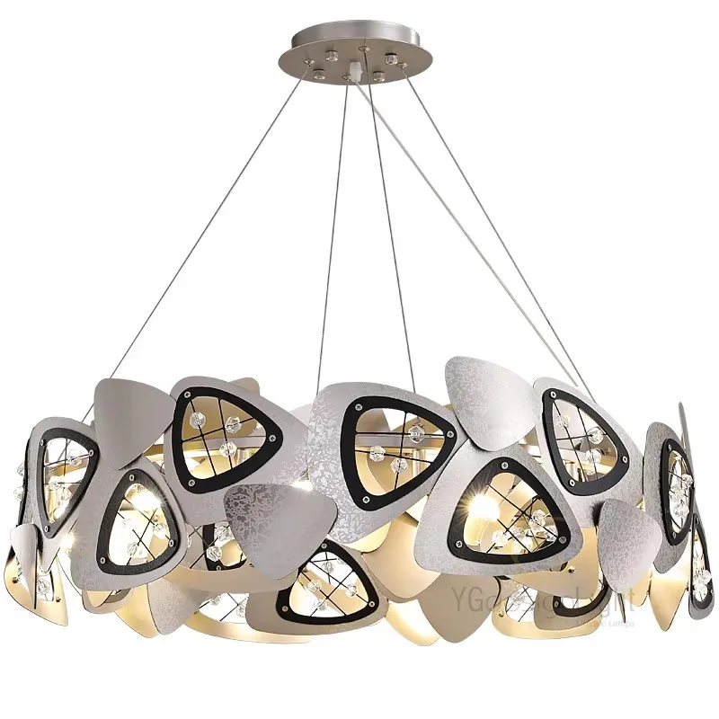 Postmodern Luxury LED Chandelier Lighting High-end Dining Living Room Round Creative Bedroom Villa Lobby Crystal Hanging Lamp G9
