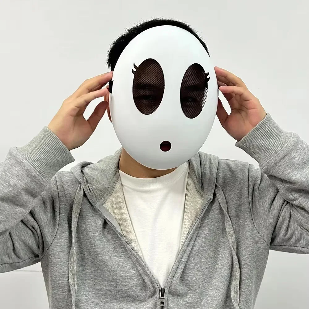 Game Bros Shy Guy Mask Cosplay Funny Uni Adlut Plastick Masks Halloween Carnival Party Costume Props Masquerade Cartoon Chara