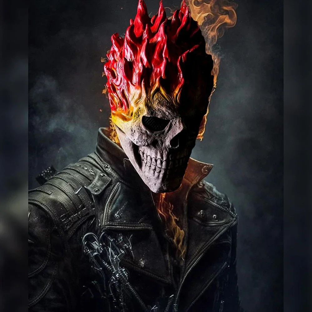 Creepy Halloween Skull Full Head Mask Adult Death Warrior Full Head Realistic Latex Head Cover Scary Party Cosplay Skeleton Mask