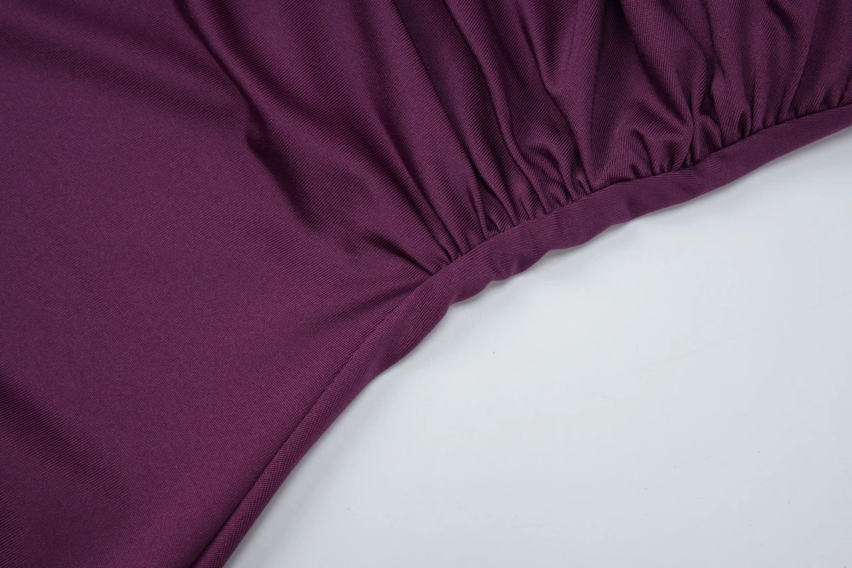 Hugcitar Damenmode V-Ausschnitt Einfarbiges Gerafftes Neckholder-Rückenfreies Schnür-Minikleid Sexy Sommerkleidung für Strand, Urlaub und Club – Detail 9