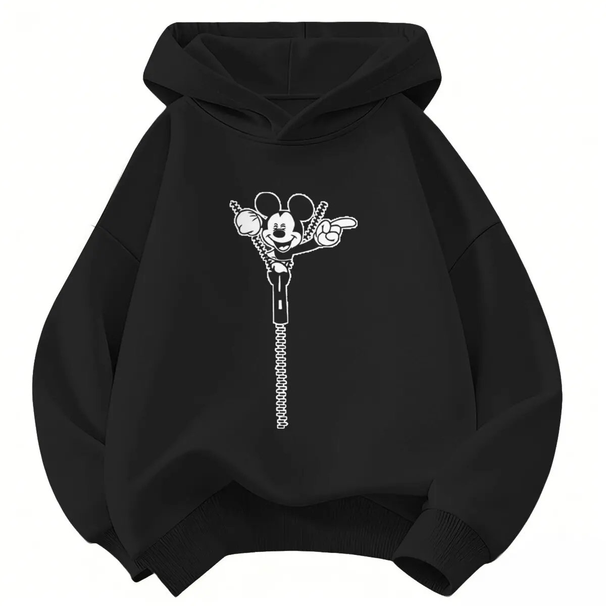 

Funny Mickey Hoodie for Boy & Girl Casual Streetwear Pullover Mickey Mouse Zipper Graphic Hoodie Children Clothes Girl Boy