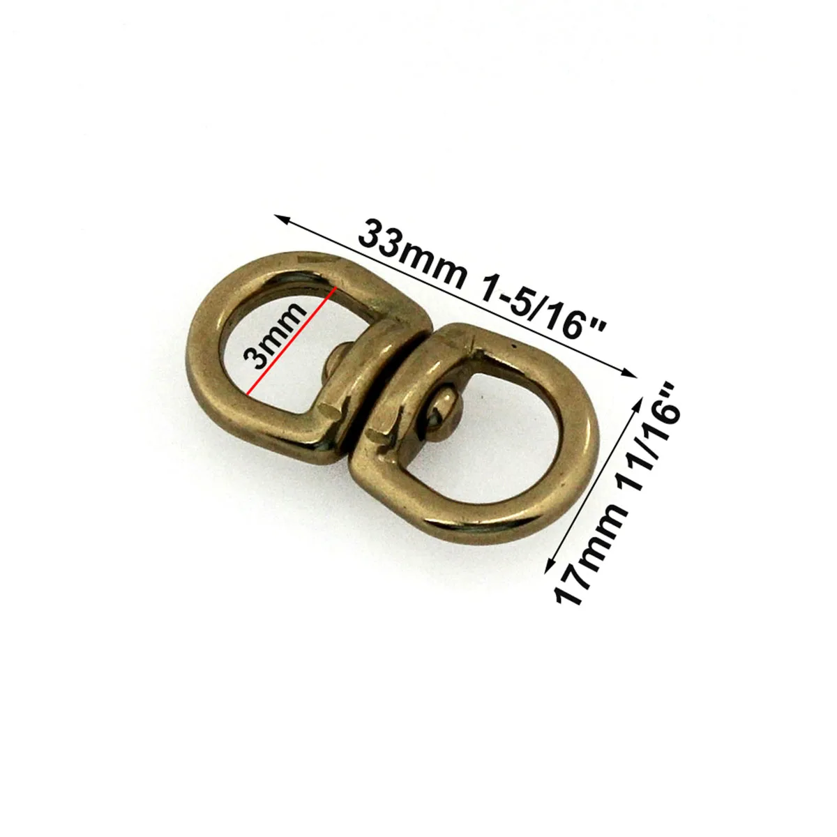 Solid brass swivel eye rotating connector \