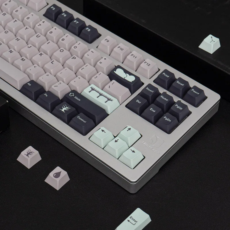 Imagem -04 - Gmk-dia Chuvoso Keycaps para Teclado Mecânico Ciano Pbt Dye Sublimação Cereja Perfil Gk61 Anne Pro Jogo