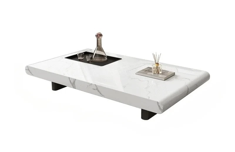 X188 New Modern Simple and Light Luxury Small Apartment Living Room Home Italian Minimalist Marble Advanced Rectangular Coffee T