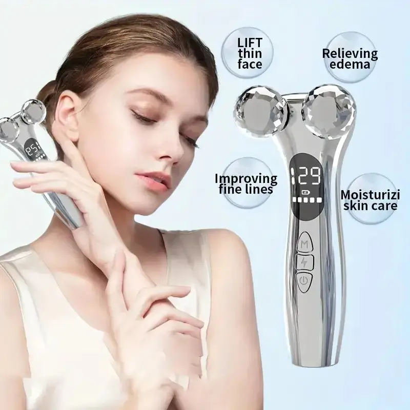 Microstroom Facial Roller Afslankapparaat Face Lift Massager Huidverstrakkingstool Elektrische verjonging voor thuisgebruik