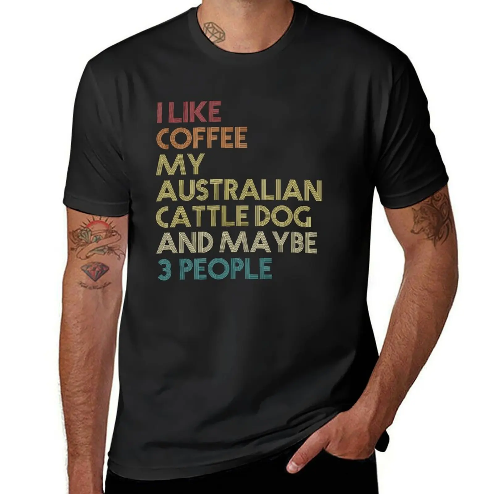 

Australian Cattle Dog Owner Coffee Lover Funny Vintage Retro T-Shirt for a boy heavyweights men t shirts