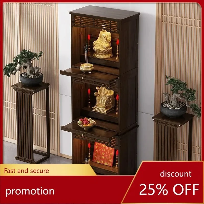 Standing Cabinet God of Wealth Offering Table Home Altar Incense Case Guan Erye Altar