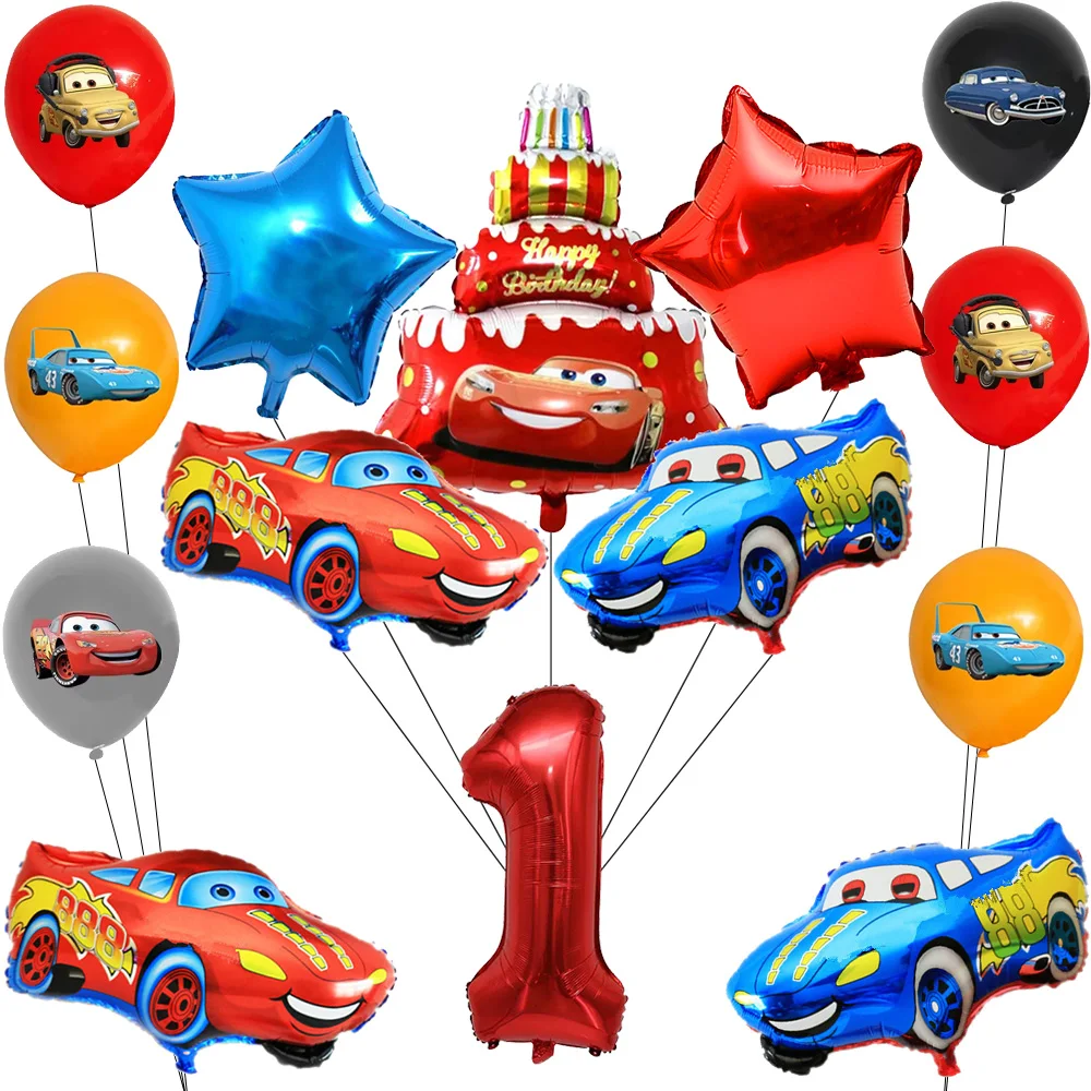 

New Disney Cars Birthday Decorative Balloons 3D Aluminum Balloon Set Lightning McQueen Birthday Party Decoration Baby Shower