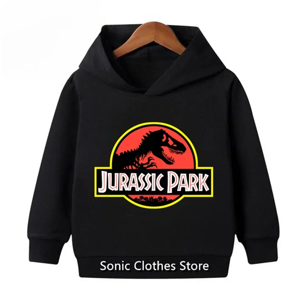 Sudadera con capucha de dinosaurio de Parque Jurásico para niños y niñas, jersey de manga larga, traje de película de Anime Popular, primavera y otoño, nuevo