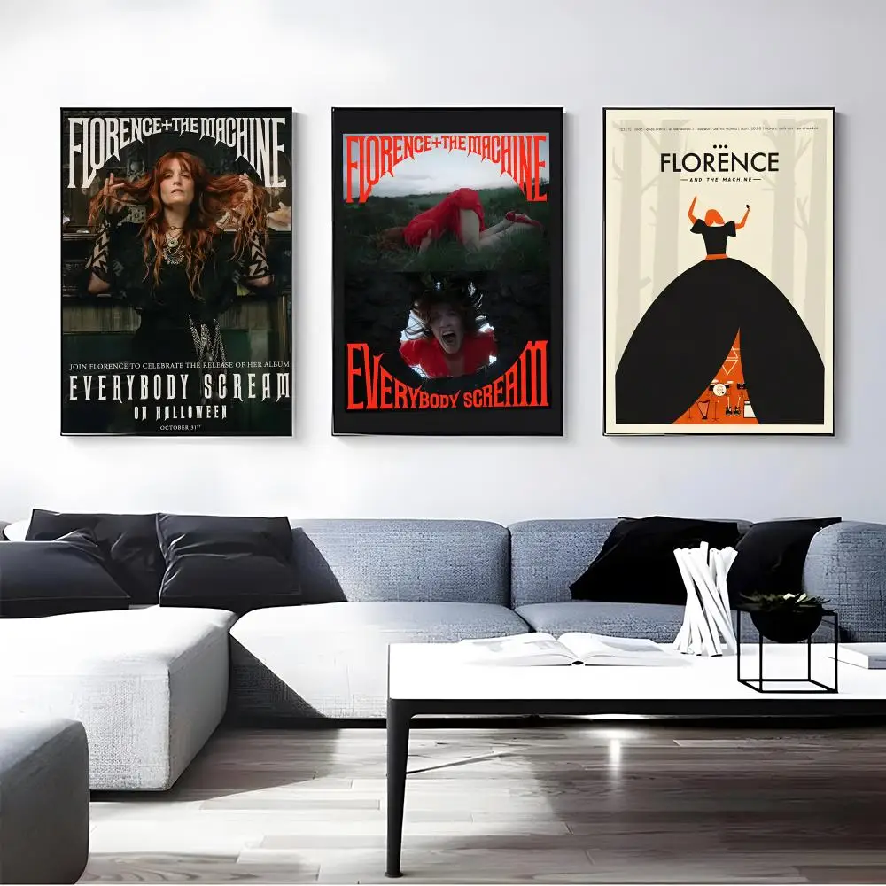Band Florence and the Machine Poster Self-adhesive Art Waterproof Paper Sticker Coffee House Bar Room Wall Decor