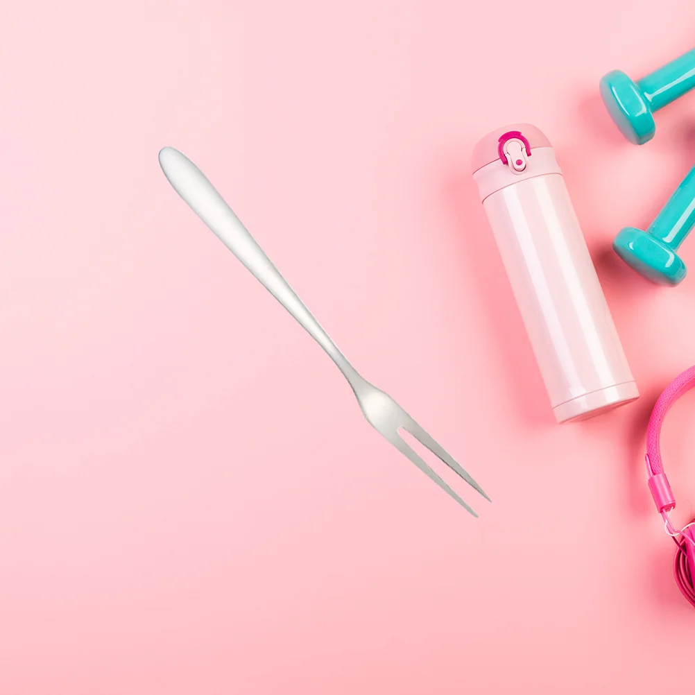 

Stainless Steel Fruit Forks 304 Long Handle Dessert Beefsteak Fork for Cake Salad Outdoor Picnic Camping Travel