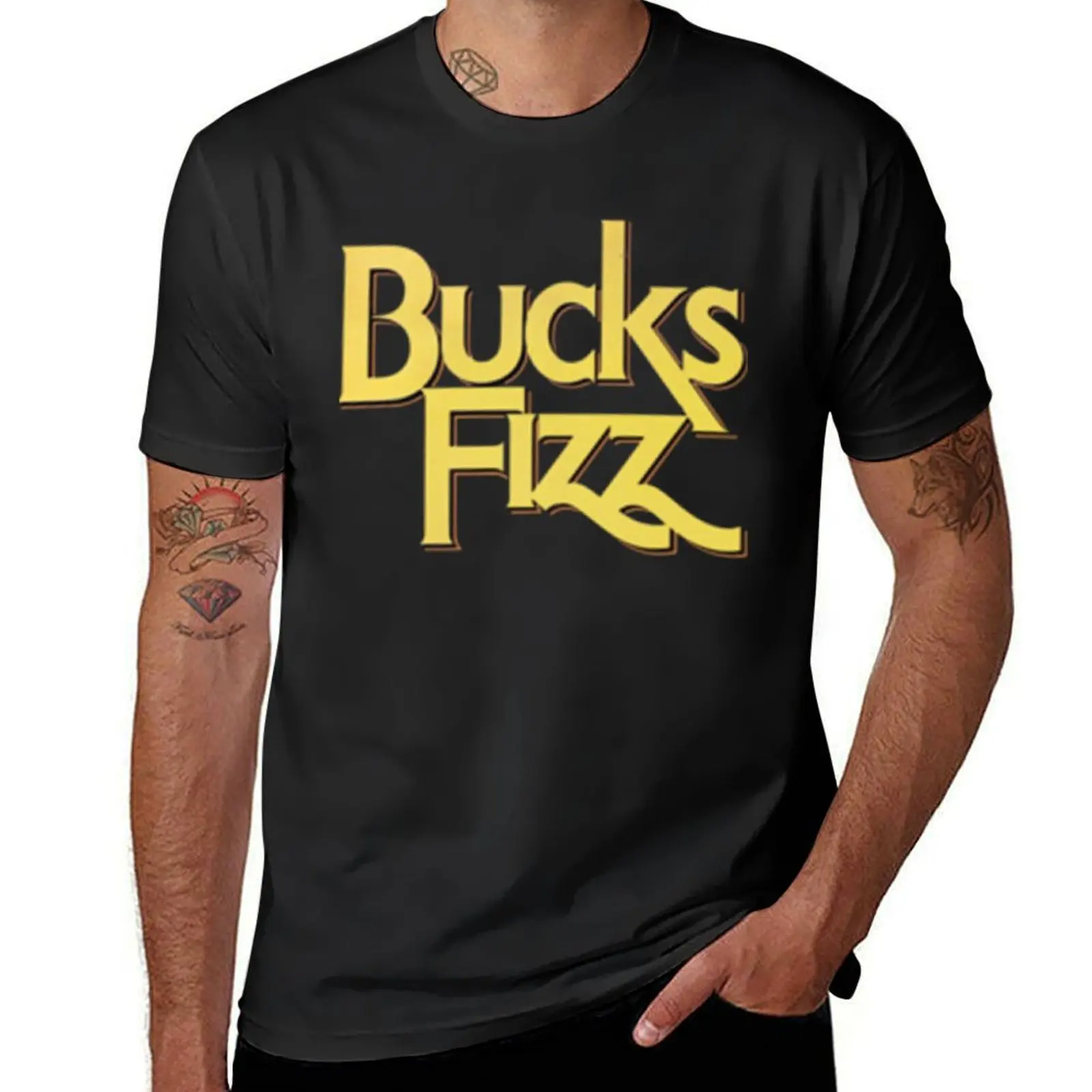 Bucks Fizz GoldBlack Classic T-Shirt hippie clothes oversized Men's t shirts