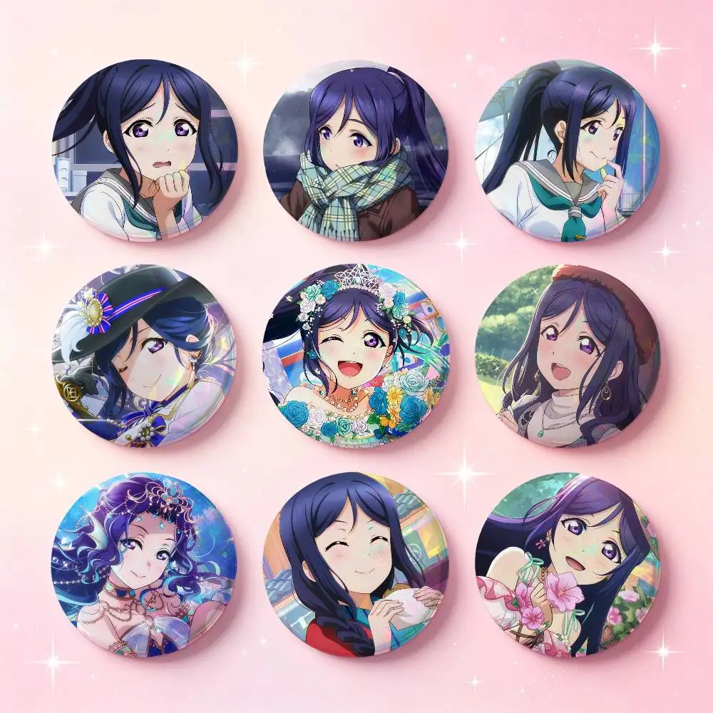 Kanan Matsuura Anime Figure Badges 25 32 44 58 75 Mm Round Cosplay Pin Bag Decor Fans Collect Friends Gifts Brooch Souvenir