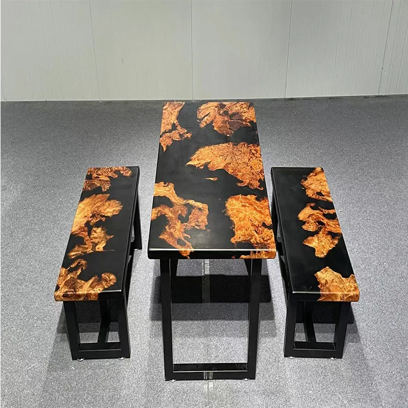 Customized gold camphor resin tea table New Chinese tea table three-piece set 110-60-5