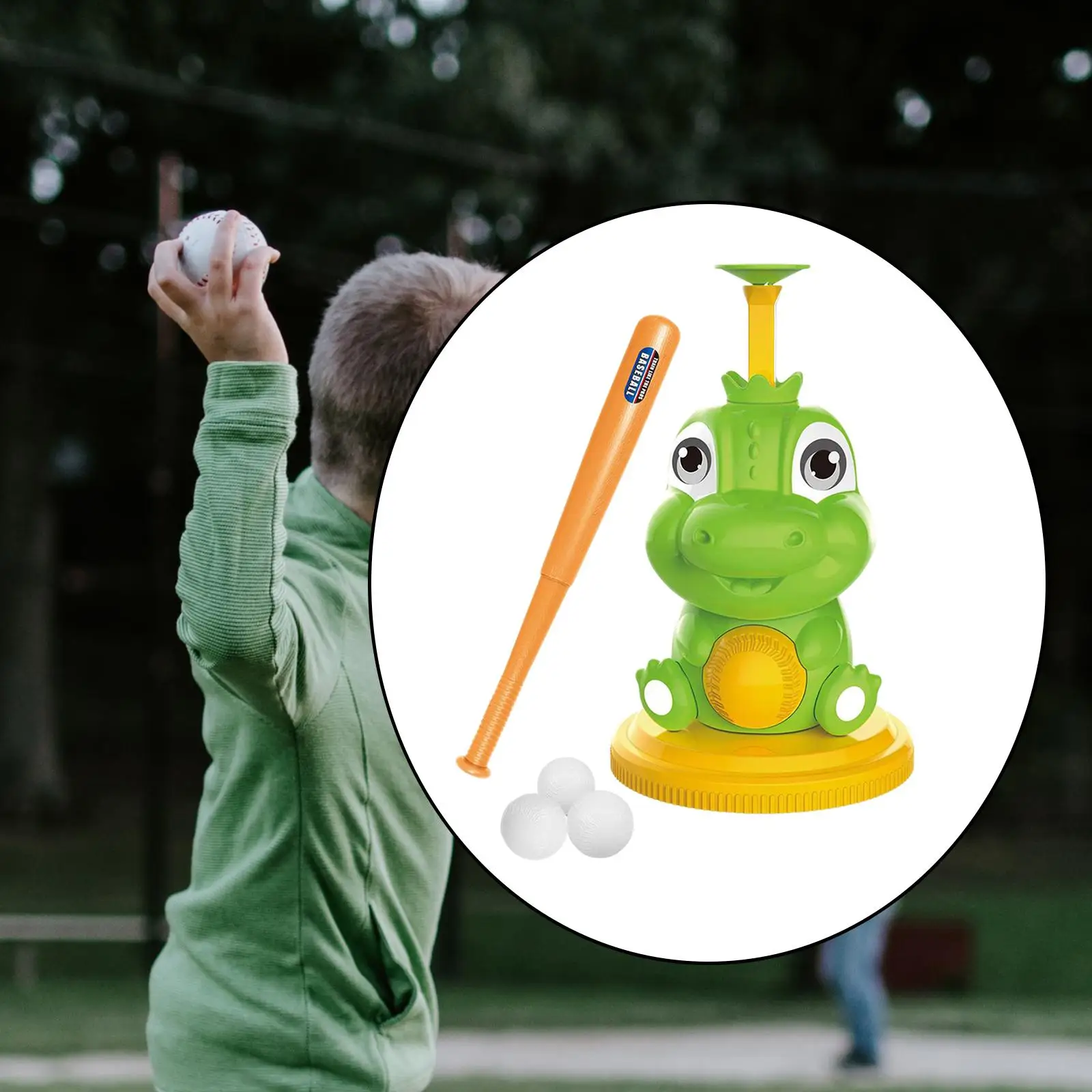 Kids Pitching Machine Baseball Practice Device Adjustable Outdoor Sports Games Birthday Gifts Outdoor Sport Toy for Boys Girls