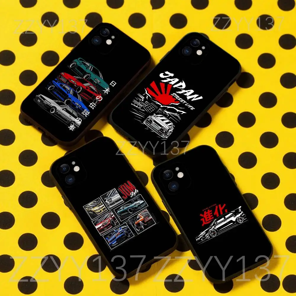 

Japan JDM Sports Car Phone Case For iPhone 17,16,15,14,13,12,11,Pro,Max,Plus,Air,X,XS,XR,SE,8,7,Mini,Soft Black Funda