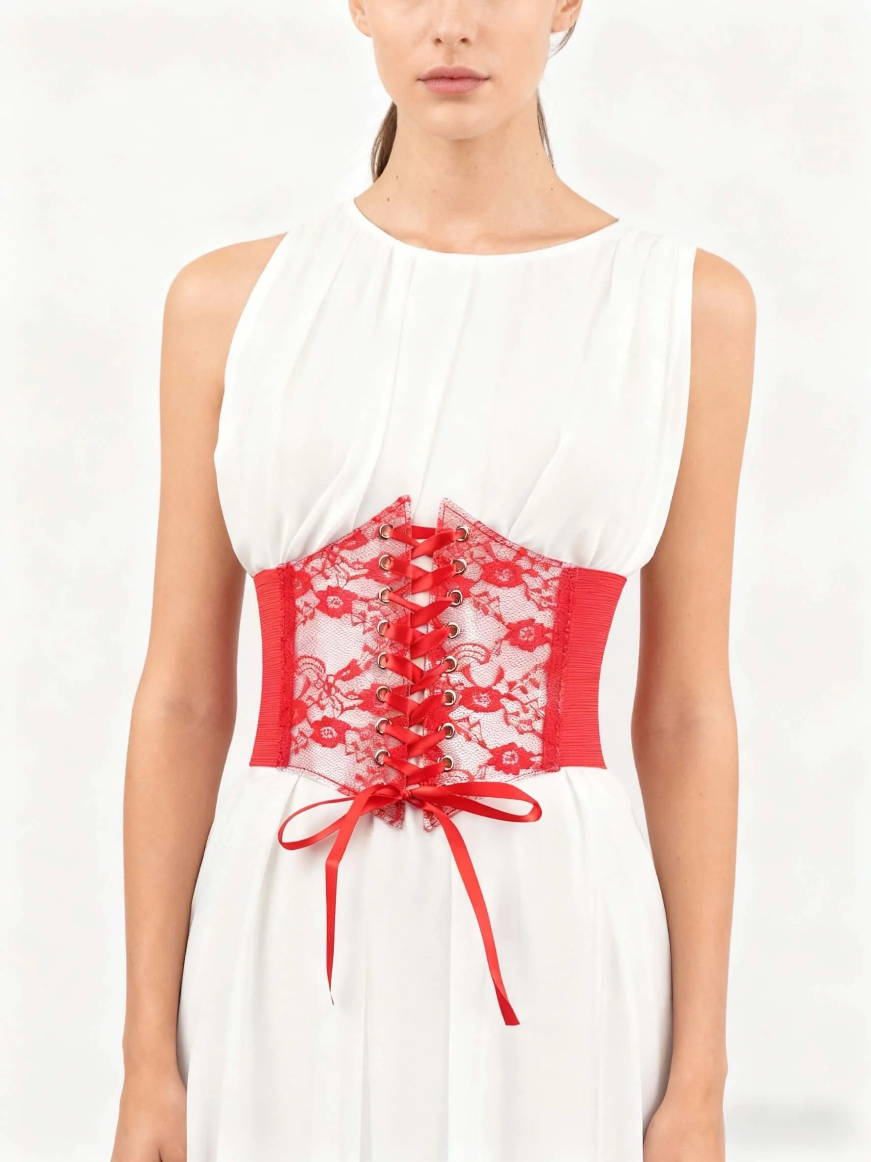 패셔너블한 여성용 레이스업 코르셋 벨트, 캐주얼 착용 및 특별한 경우에 적합한 레트로 스타일